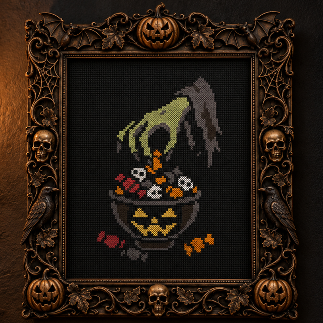 Gothic cross stitch pattern preview