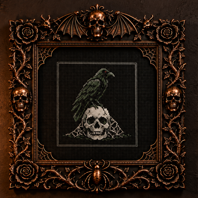 Gothic cross stitch pattern preview
