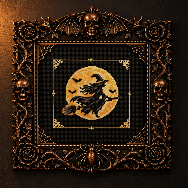 Gothic cross stitch pattern preview