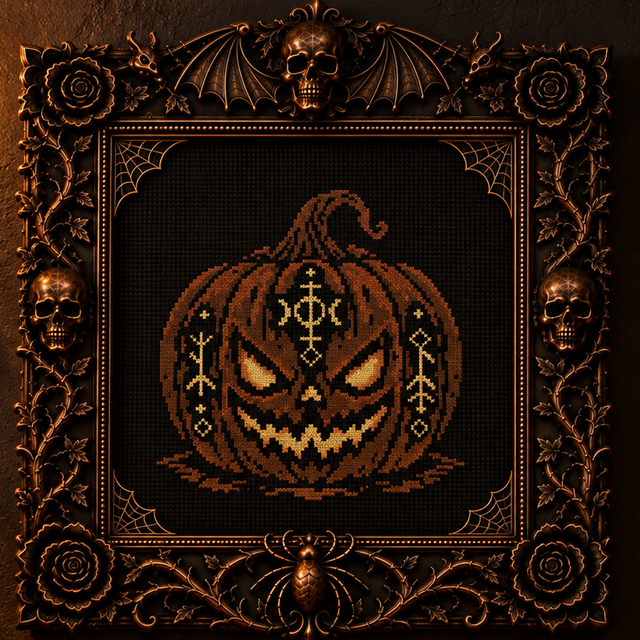 Gothic cross stitch pattern preview