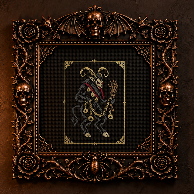 Gothic cross stitch pattern preview